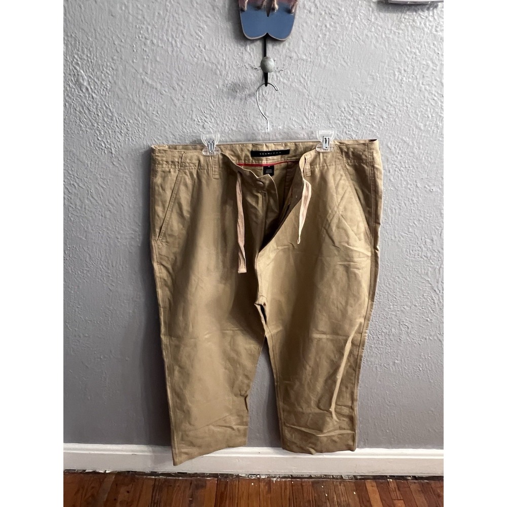 Sean John Men's Linen/Cotton Pants Size 42  Drawstring Waist Inseam 27 Inches